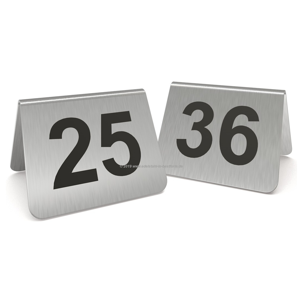 Tischnummern aus Edelstahl, perfekt für die Gastronomie
